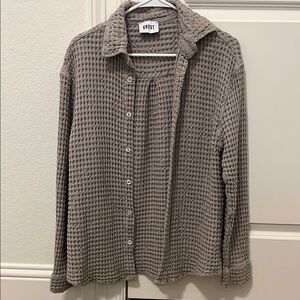 Krost Linas oversized waffle texture cotton & linen button up